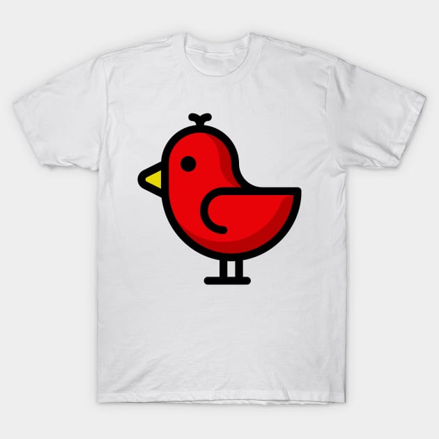 Little Big Bird Birdie Red T-Shirt by BradleyHeal